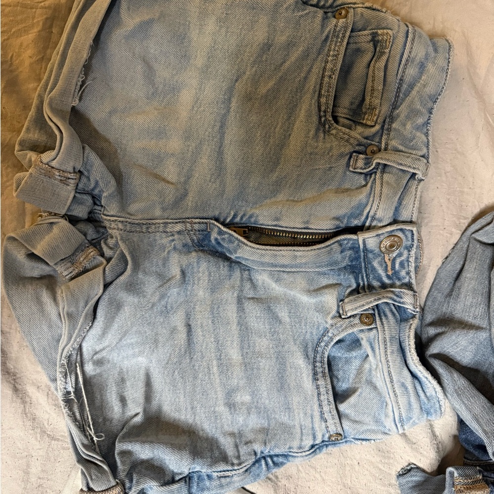 american eagle girls sz 000 Set of Three Denim Shorts in Blue and White - Picture 3 of 14